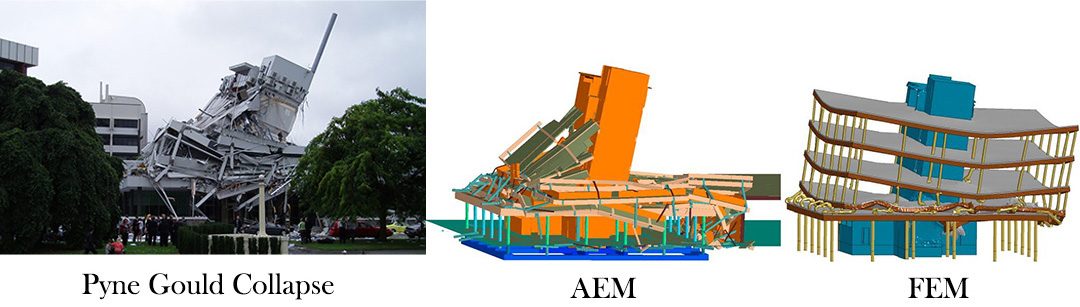 Reliability of collapse simulation – Comparing finite and applied element method at different levels